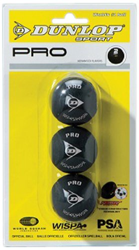 BALLES SQUASH DUNLOP PRO - PACK DE 3